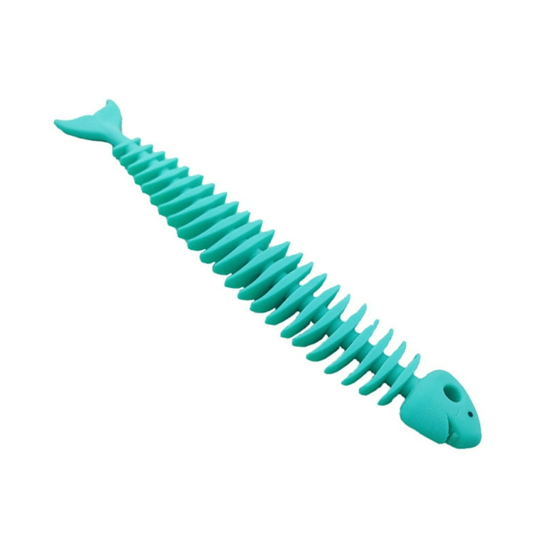 NINGCHE Squishy Fish Bone Fidget Toy Silicone Push Sensory Toys Rainbow Color Design