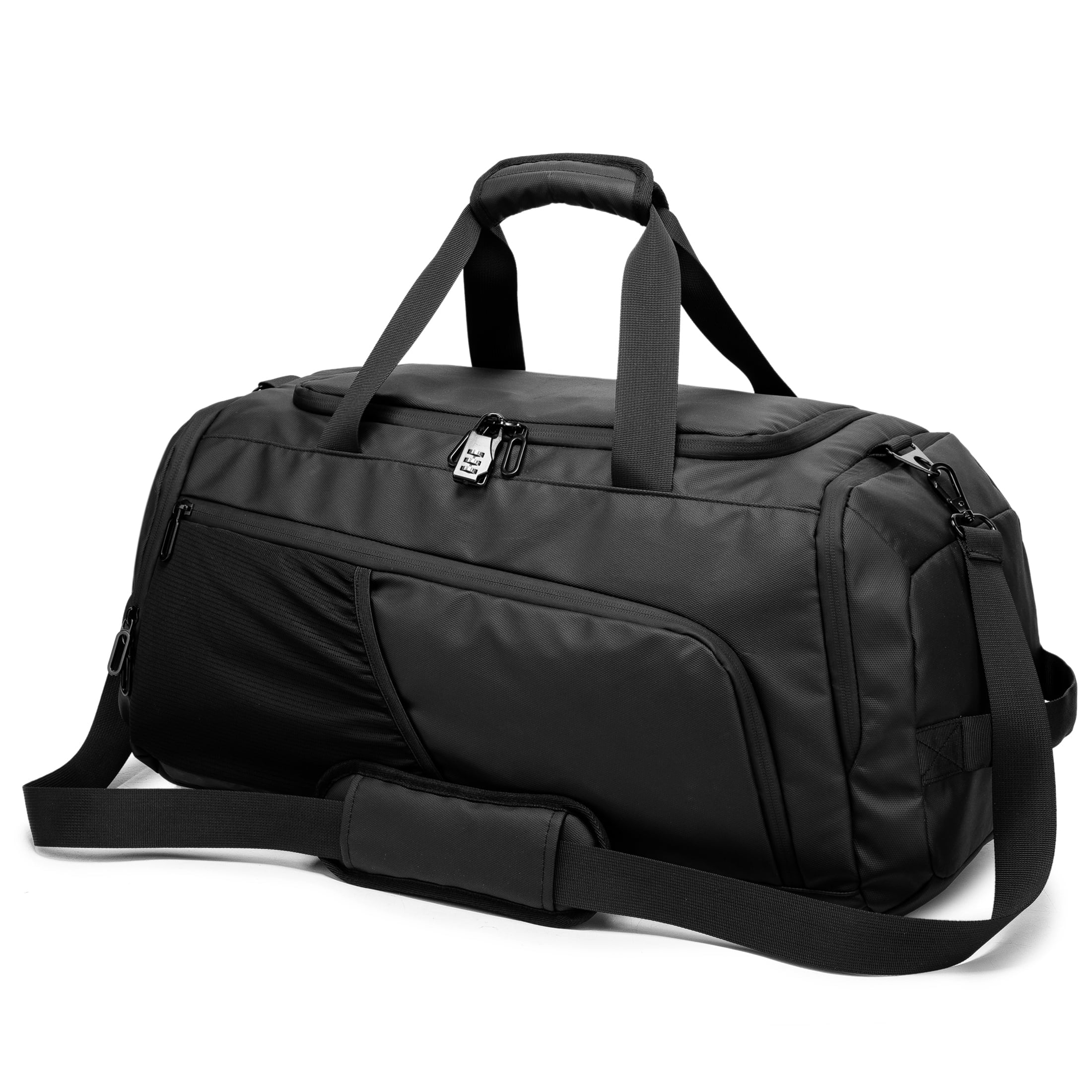 NINGKIN 40L Gym Duffle Bag with Shoe Compartment, Waterproof Travel Sports Bag with Wet Pocket, Laptop Sleeve and Water Bottle Holder