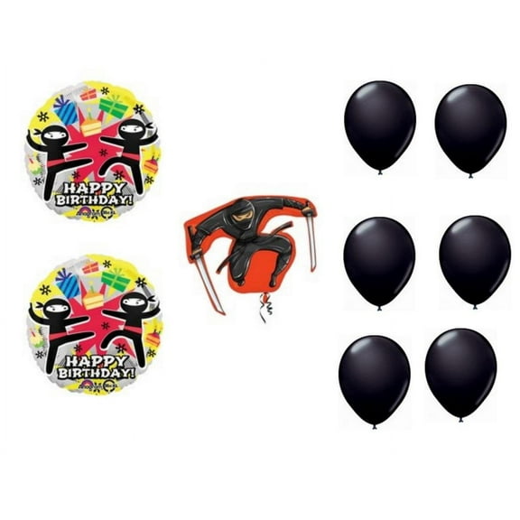 NINJA Karate Martial Arts Kicking (9) Birthday Party Decoration Balloons Set