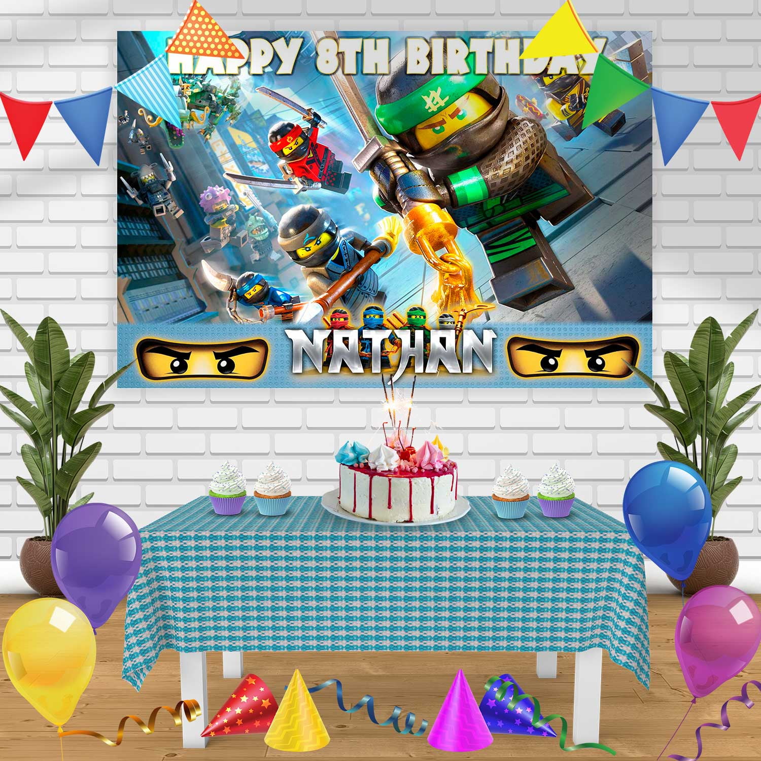 NINJAGO 3 Birthday Banner Personalized Party Backdrop Decoration 60 x 44 Inches Walmart