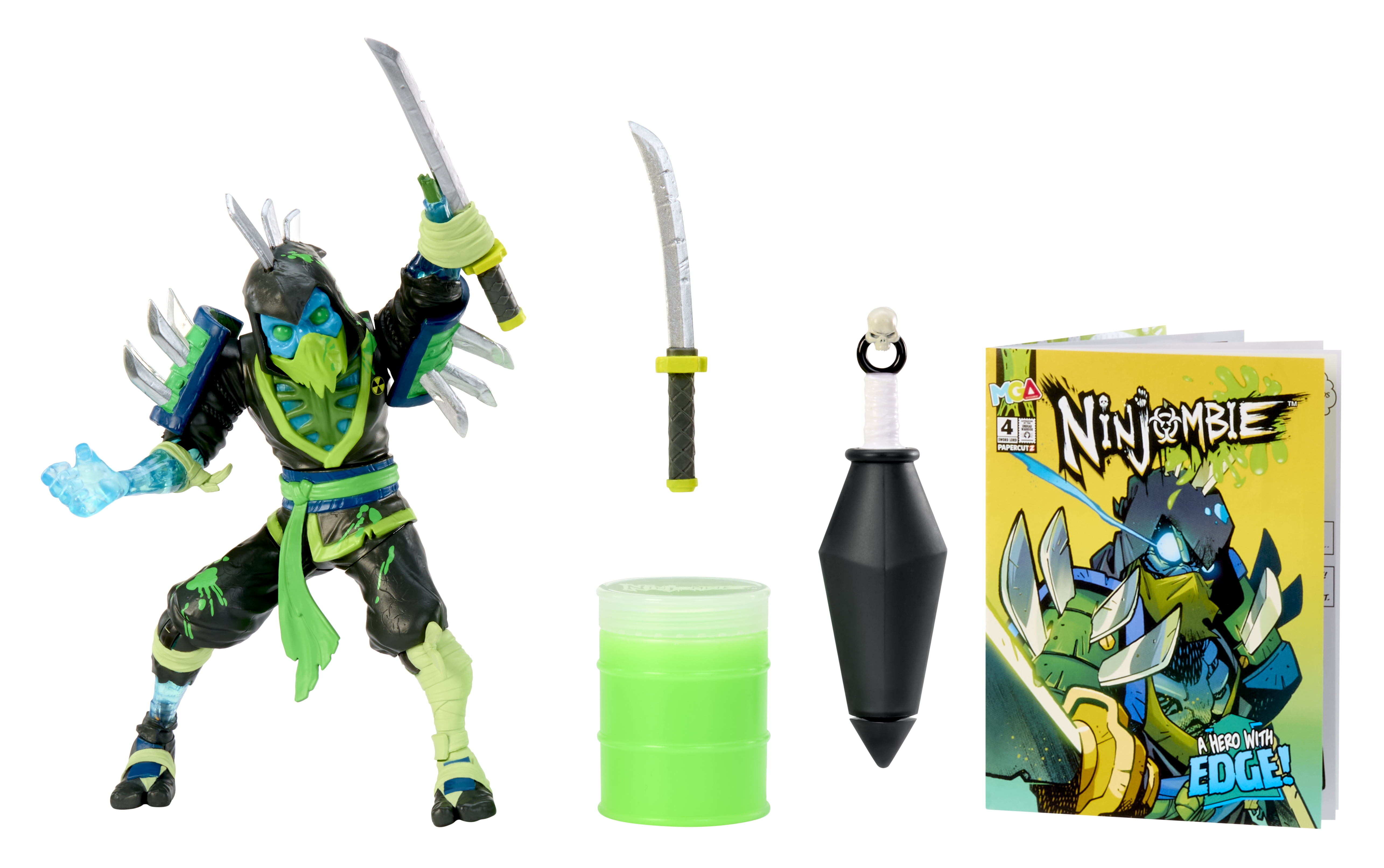 Ninjombie Action Figure - Sword Lord, Ninja Zombie with Slime