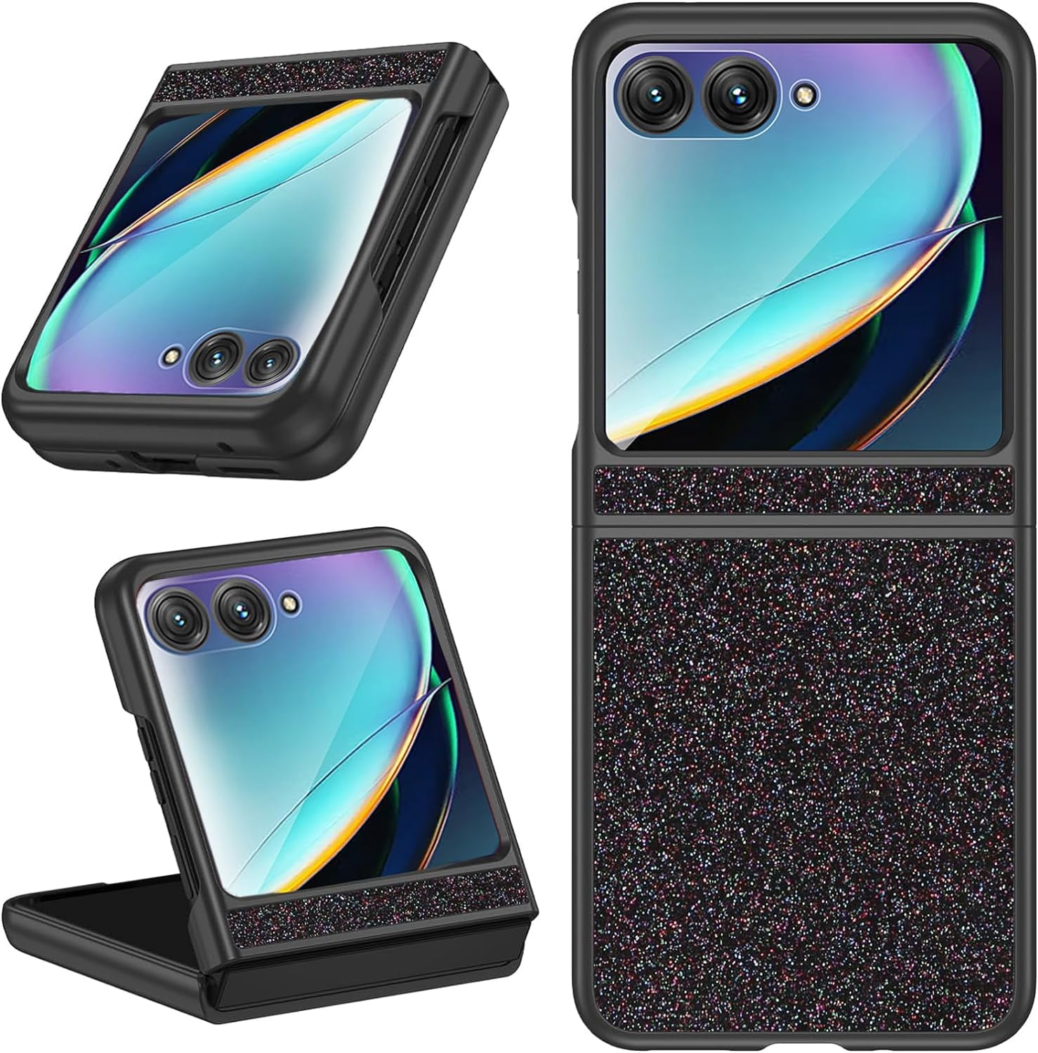 NINKI Bling Case for Motorola Razr Plus 2024 Case with Screen Protector
