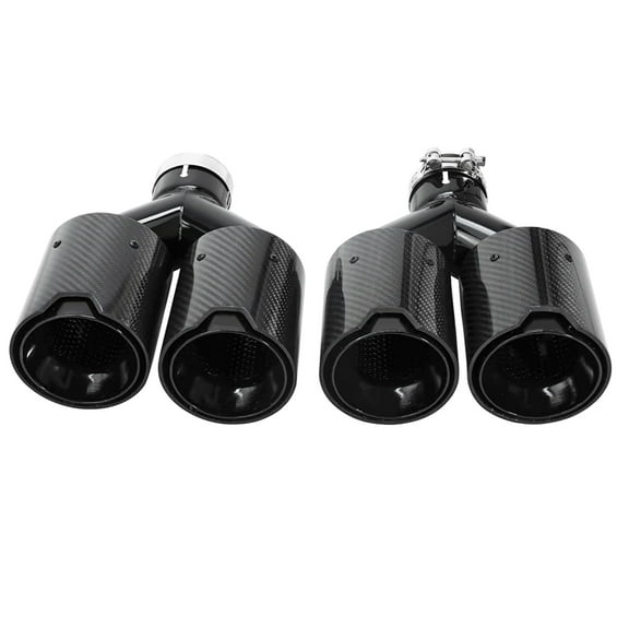 NINTE Dual Exhaust Tips for BMW F22 F23 F30 F31 F32 F33 F36 Carbon Fiber Look Style Set