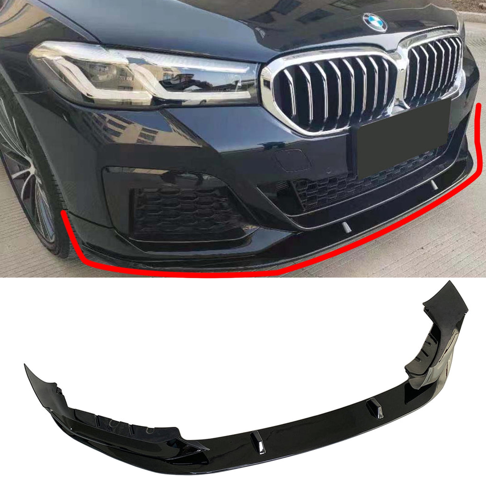 NINTE Front Bumper Lip for 2021-2023 BMW 5 Series G30 M550i M Sport ...