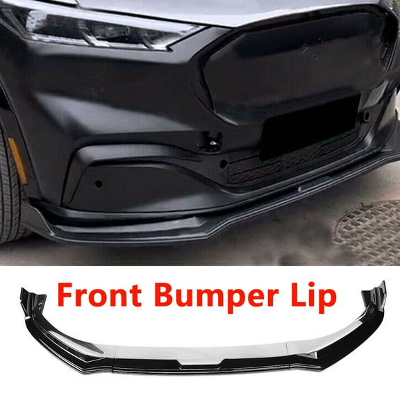 NINTE Front Bumper Lip for 2021-2023 Ford Mustang Mach-E Spoiler Gloss Black 3PCS