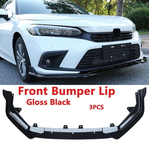 For 2022-2024 Honda Civic 11th Front Bumper Lip Spoiler Splitter Glossy Black