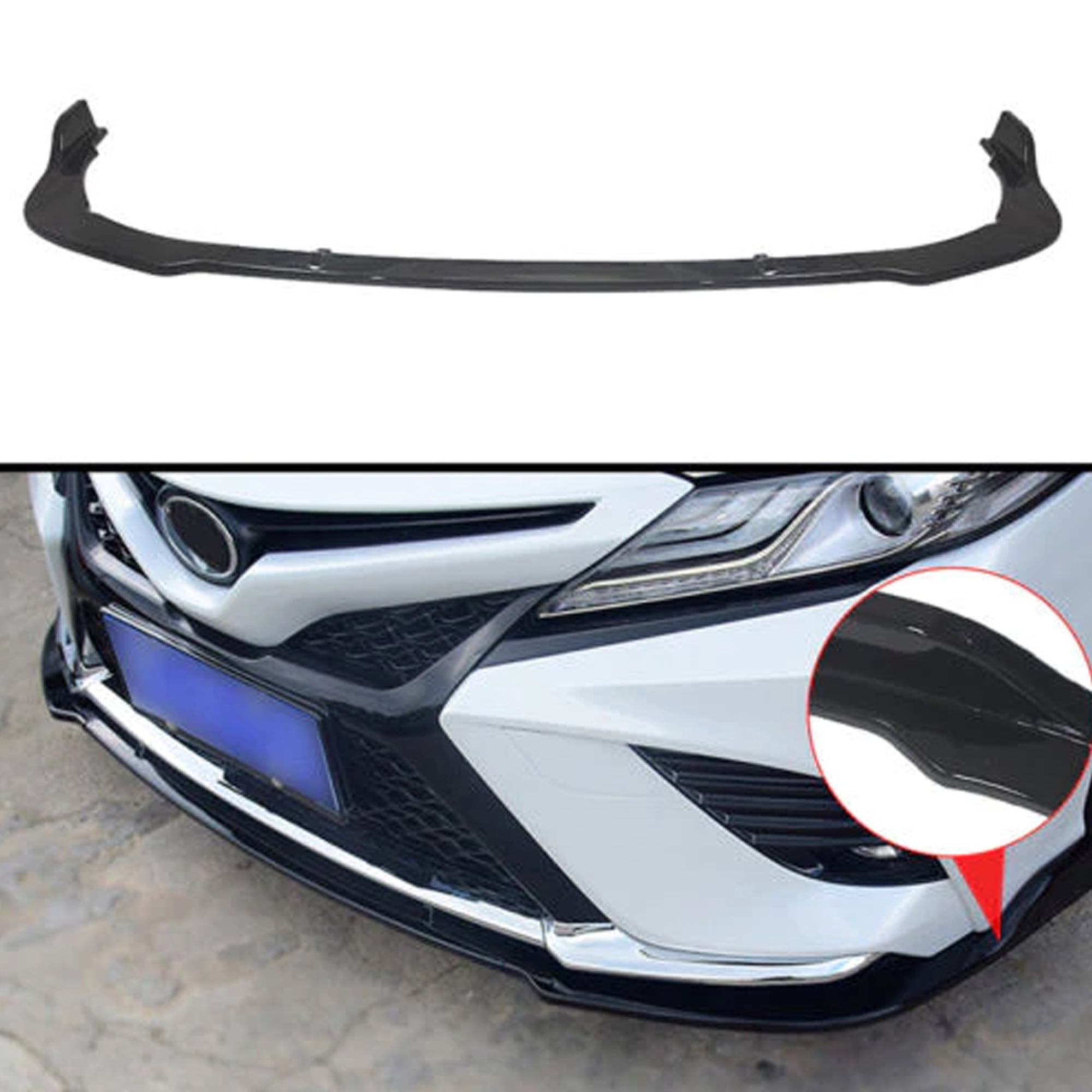DIBON AUTO 3-Piece Front Bumper Lip Splitter For Toyota Camry SE/XSE 2018-2024 - Carbon Fiber Style ABS