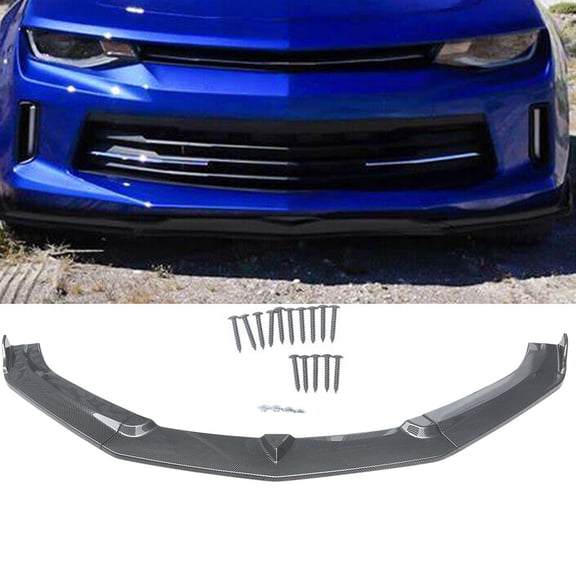 NINTE Front bumper Lip for 2016-2018 Chevrolet Camaro Splitter Carbon Fiber Style 3PCS
