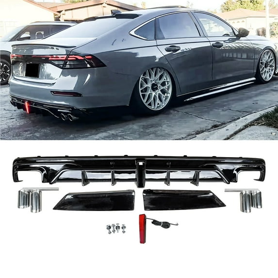 NINTE Rear Bumper Lip Diffuser/Spoiler/Splitter, Automotive Diffusers & Splitters, Gloss Black
