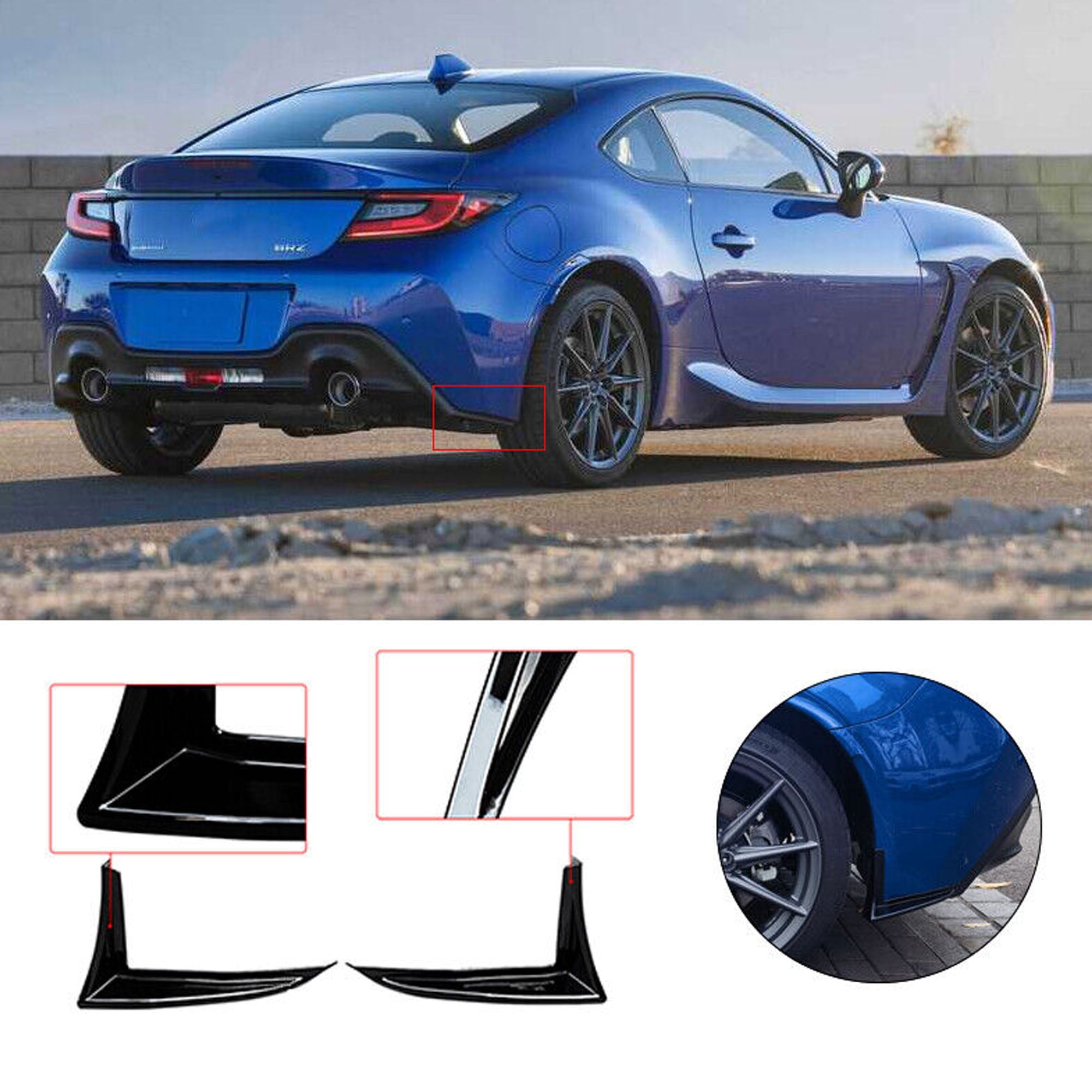 NINTE Rear Bumper Winglets Splitter for 2022 2023 Toyota GR86 Subaru ...