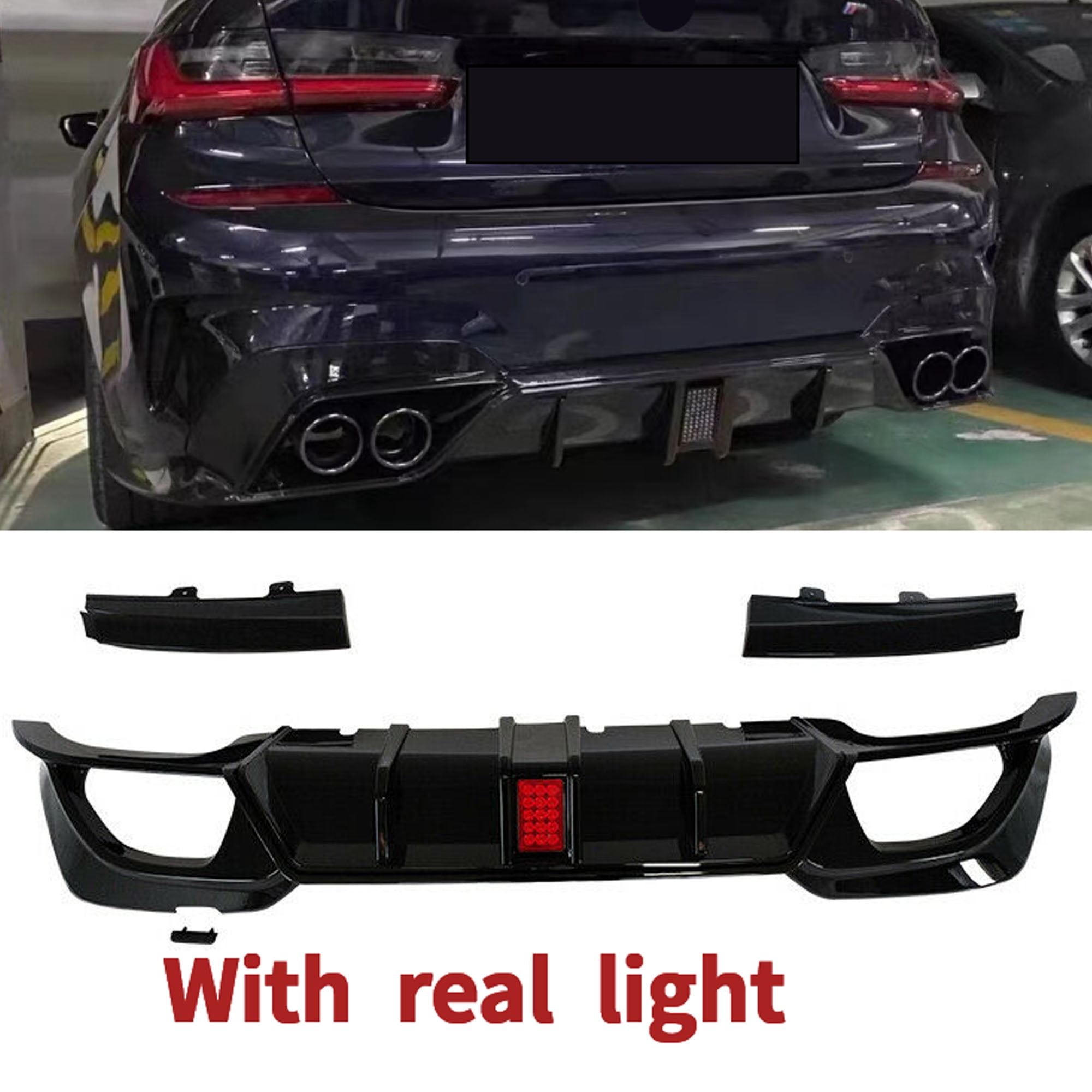 NINTE Rear Diffuser Lip for BMW 3 Series G20 Sport 330i M340i 2019-2022 ...
