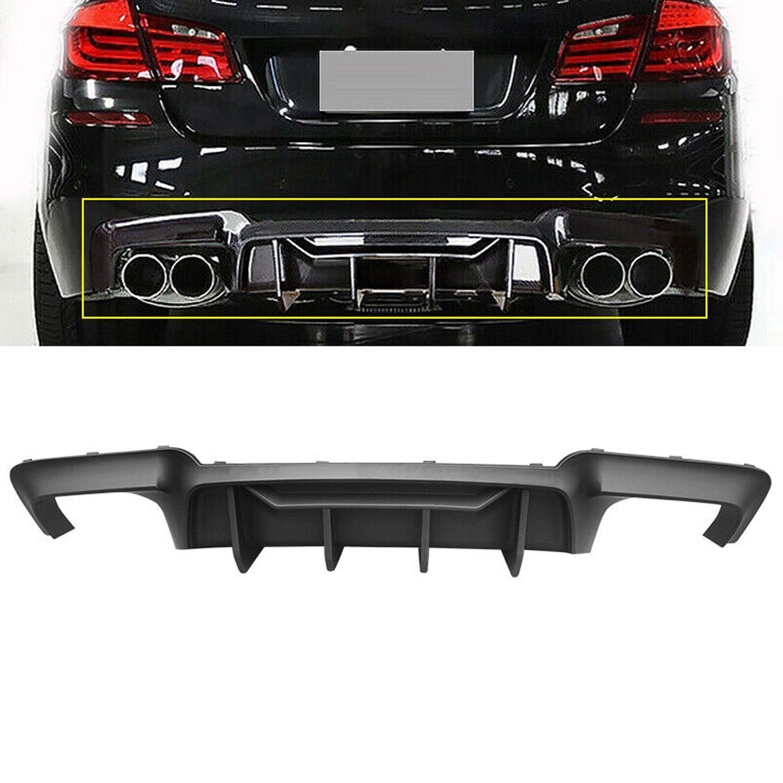 NINTE Rear Diffuser for 2011-2016 BMW F10 M Sport ABS Quad Exhaust ...