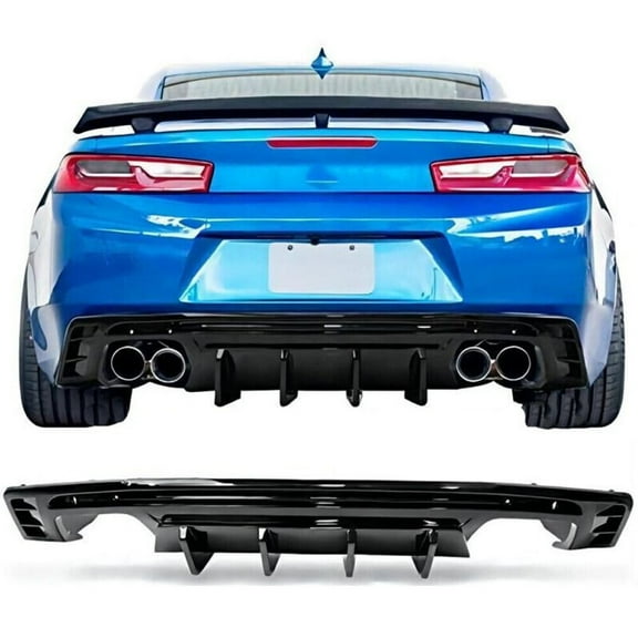 NINTE Rear Diffuser for 2016-2022 Chevy Camaro LS LT SS Back Lip Gloss Black