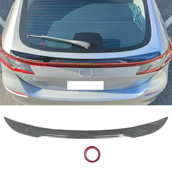 NINTE Rear Spoiler Trunk for 2022-2023 11th Honda Civic Hatchback ABS Tail Wing Carbon Fiber Look