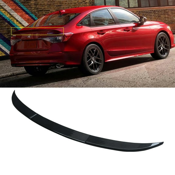 NINTE Rear Spoiler Trunk for 2022 2023 Honda Civic 11th Sedan OEM Style Tail Wing Carbon Fiber Look