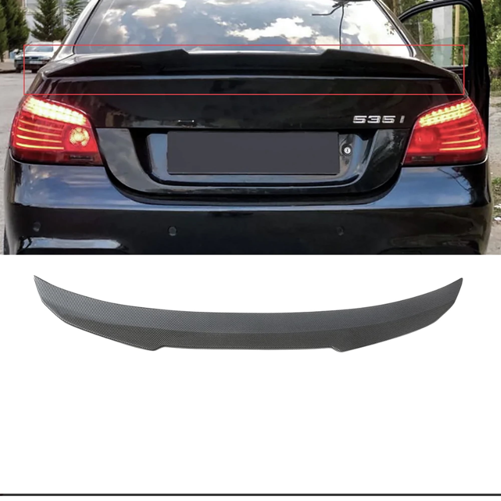 NINTE Rear Spoiler for 2004-2010 BMW 5 Series E60 Sedan PSM Style Trunk Wing Gloss Black