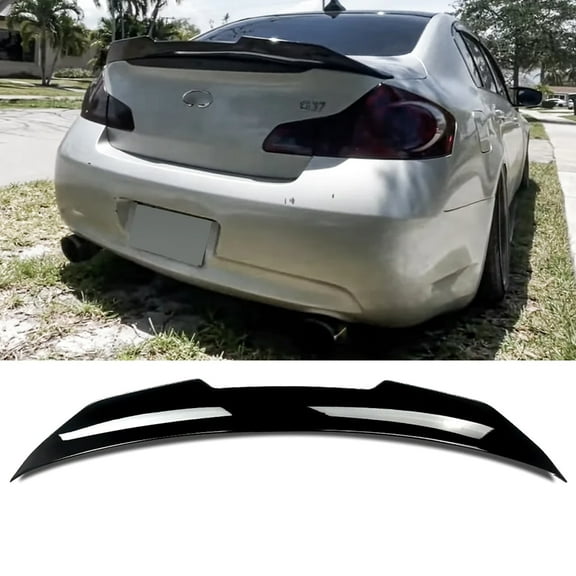 NINTE Rear Spoiler for 2007-2015 Infiniti G35 G37 4 Doors Sedan Model PSM Style Tail Trunk Wing Gloss Black