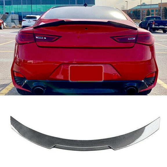 NINTE Rear Spoiler for 2017-2023 Infiniti Q60 Q60S Wing Trunk Lid Carbon Fiber Style