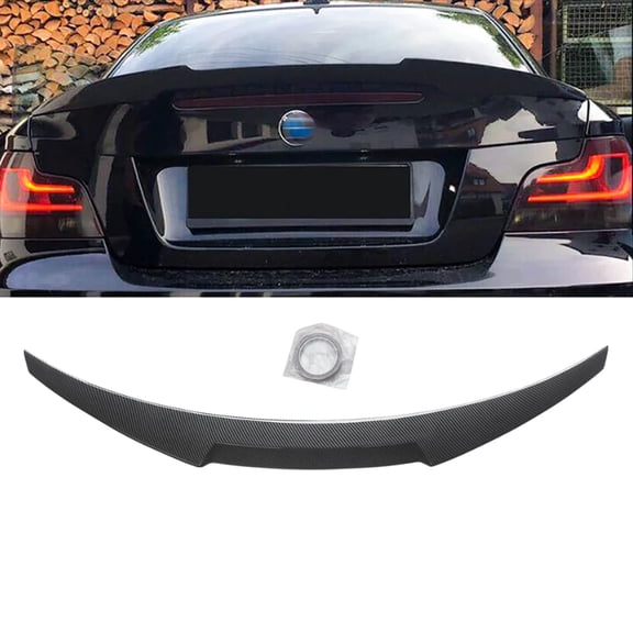 NINTE Rear Spoiler for BMW 1 Series E82 128i 135i 2DR Coupe 08-13 M4 Style Carbon Fiber Look Trunk Wing