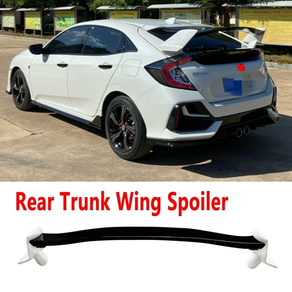 NINTE Rear Trunk Wing Spoiler for Honda Civic Type-R 2016-2021 Black and White FK4 FK7