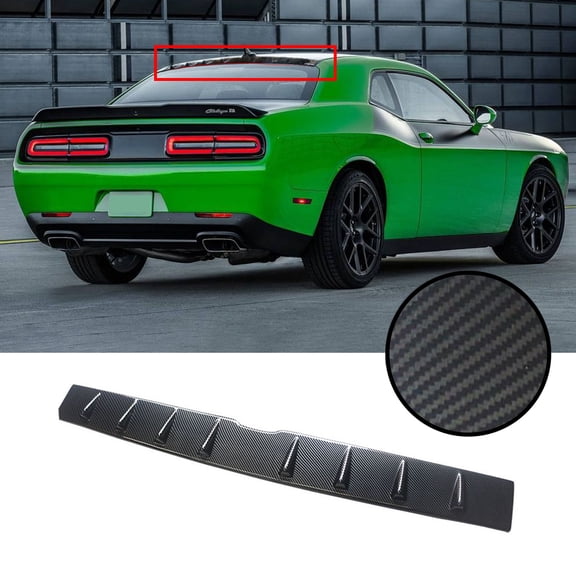 NINTE Rear Window Roof Spoiler for Dodge Challenger 2008-2022 Carbon Fiber Style