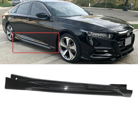 NINTE Side Skirt Panels Extension for 2018-2022 Honda Accord 10th Add-on JDM Gloss Black 2 PCS