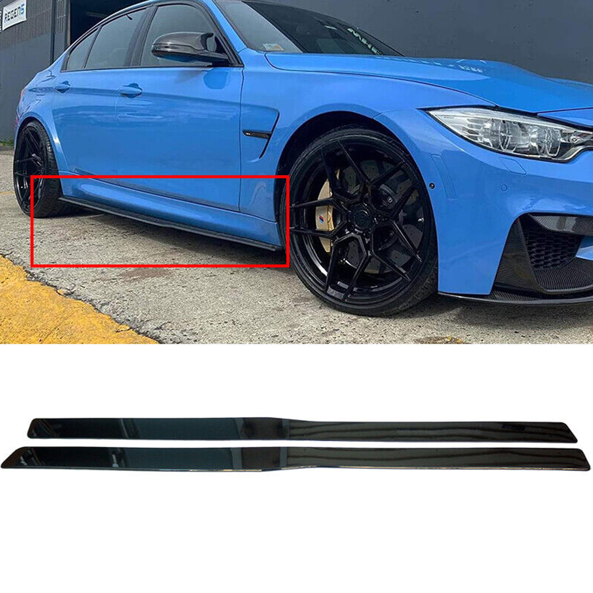 NINTE Side Skirt Panels Extension for BMW 15-18 M3 F80 / 15-20 M4 F82 ...