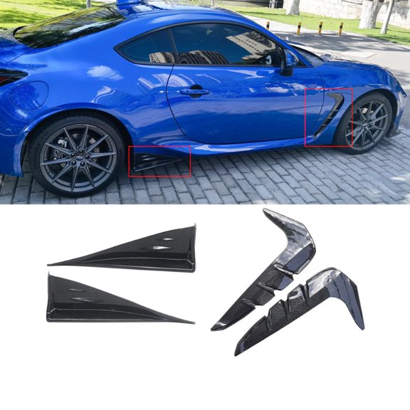 NINTE Side Skirt Winglets Splitter Fender Vent Garnish Trim kits for BRZ GR86 22-23 Carbon Fiber Style Scratch Protector