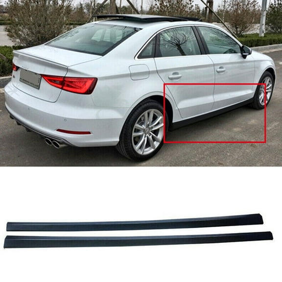 NINTE Side Skirts Panel Extension for 2013-2019 Audi A3 Sedan 4DR Matte Black