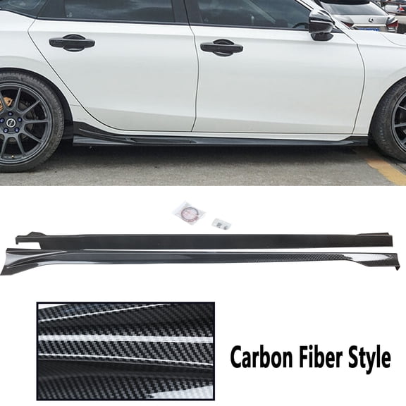 NINTE Side Skirts Panel Extension for 2022-2023 Honda Civic Sedan Hatchback Carbon Fiber Style 2PCS