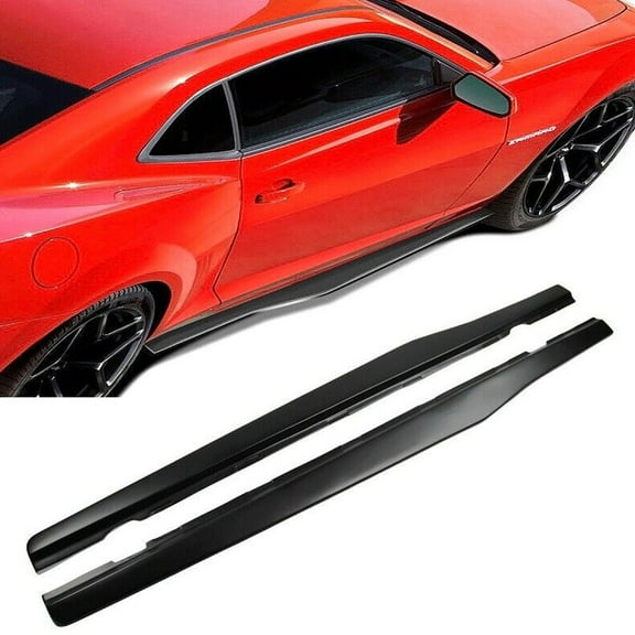 NINTE Side Skirts Panel Extention for Chevy Camaro 10th 2010-2015 Matte Black