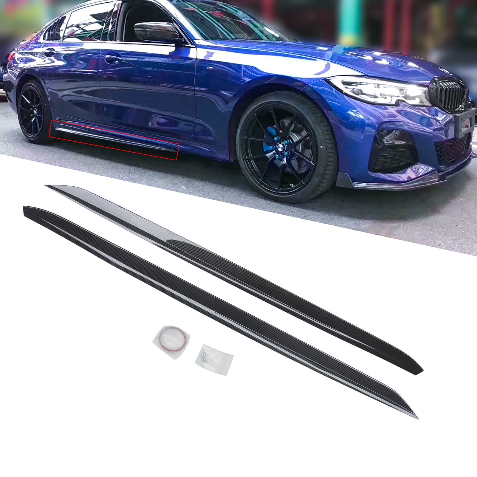 NINTE Side Skirts Panels Extension for 2019-2022 BMW G20 G28 3