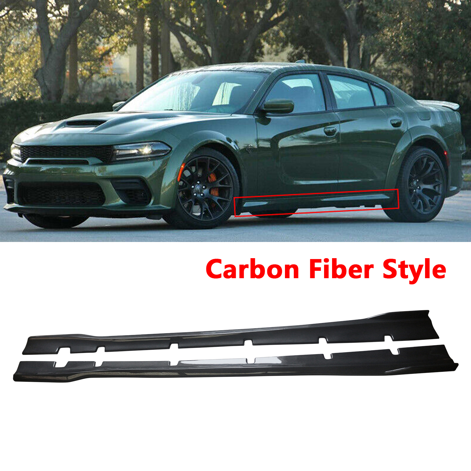 Ikon Motorsports Side Skirts Compatible With 20202023 Dodge Charger