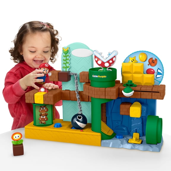 Fisher-Price Little People My Mario Adventure Playset, Musical Toddler Toy with 2 Figures