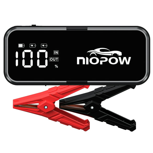 "NIOPOW V1 5000A 12V Jump Starter, 3.3"" Display, LED Light, Power Bank