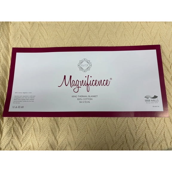 NIP NWT New Magnificence KING Cotton Thermal Blanket 114x93 Herringbone Weave