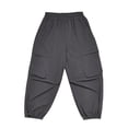 thumbnail image 1 of NIPAXO Boys Cargo Pants Relaxed Fit Jogger Trousers with Multi-Pockets Elastic Waist Casual Outdoor Pants for Boys, Black, Sizes 4-5Y, 1 of 6