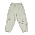 thumbnail image 1 of NIPAXO Boys Cargo Pants Relaxed Fit Jogger Trousers with Multi-Pockets Elastic Waist Casual Outdoor Pants for Boys, Khaki, Sizes 4-5Y, 1 of 6
