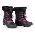 thumbnail image 1 of NIPAXO Girls Snow Boots Waterproof Winter Boots Black and Hot Pink Faux Fur Cuff Lace-Up Cold Weather Outdoor Shoes for Kids, 1 of 11