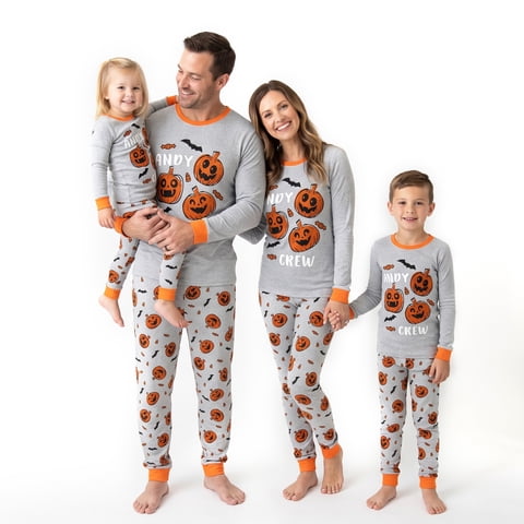 Family Matching Halloween Pajamas Set - Spooky Pumpkin Graphic Long Sleeve Sleepwear for Adults, Kids & Toddlers