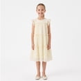 thumbnail image 1 of NIPAXO Girls Dress Summer Flutter Sleeve Crewneck Fully Lined Tiered Ruffle Flowy Boho Casual Dress for Kids, 1 of 8