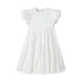 thumbnail image 1 of NIPAXO Girls Dress Puff Sleeve Floral Print Tiered Ruffle Hem Cotton Blend Summer Casual Dress for Girls with Lace Neckline White, 1 of 8