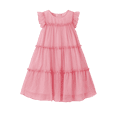 thumbnail image 1 of NIPAXO Girls Dress Sleeveless Polka Dot Layered Ruffle Hem Cotton Blend Tiered Summer Party Dress for Girls with Bow Detail, Pink, Sizes 9-10Y, 1 of 9
