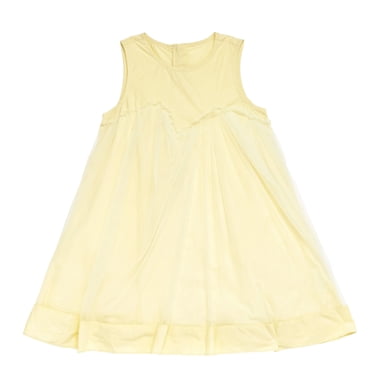 Girls Party Dress Sleeveless Tulle Tutu Dress Elegant Toddler Flower Girl Wedding Dress for Kids, Cream, 4-5Y