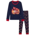 thumbnail image 1 of NIPAXO Toddler Boys Pajamas Set Long Sleeve "HERO" Fire Truck Graphic Thermal Firefighter Sleepwear with Red Cuffs, 1 of 8