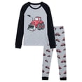 thumbnail image 1 of NIPAXO Toddler Boys Pajamas Set Long Sleeve Red Tractor Graphic Thermal Sleepwear with Black Raglan Sleeves for Kids, 1 of 8