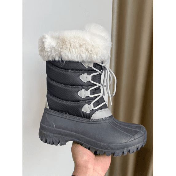 NIPAXO Waterproof Winter Snow Boots, Warm Plush Faux Fur Trimmed Cold Weather Duck Boots
