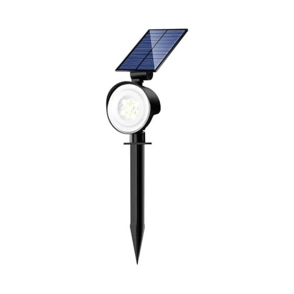 Solar Lights Outdoor Adjustable Color Temperature 10 LEDs 1500mAh 3 CCT 2 Brightness Levels IP65 ABS 1 Pack for Garden Yard, 1Pc White light