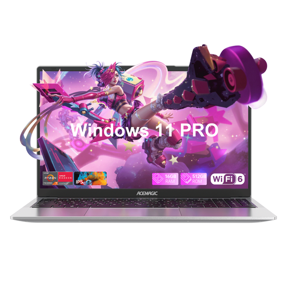 NIPOGI LX15PRO 15.6 FHD Gaming Laptop, AMD Ryzen 7 5825U, 16GB RAM, 512GB SSD, Windows 11, Gray