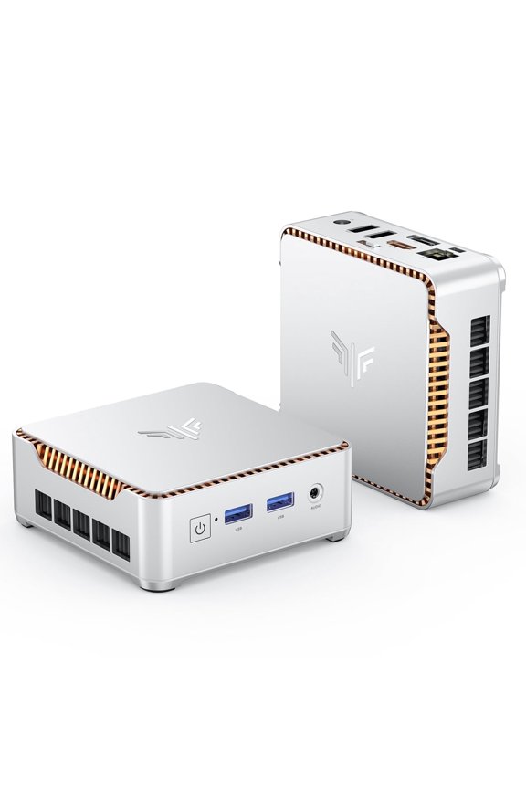 H2 Mini PC Intel Core i5-14450HX 32GB DDR4 1TB PCIe4.0 SSD Win11 Pro WiFi 6 3-Screen 4K Silver